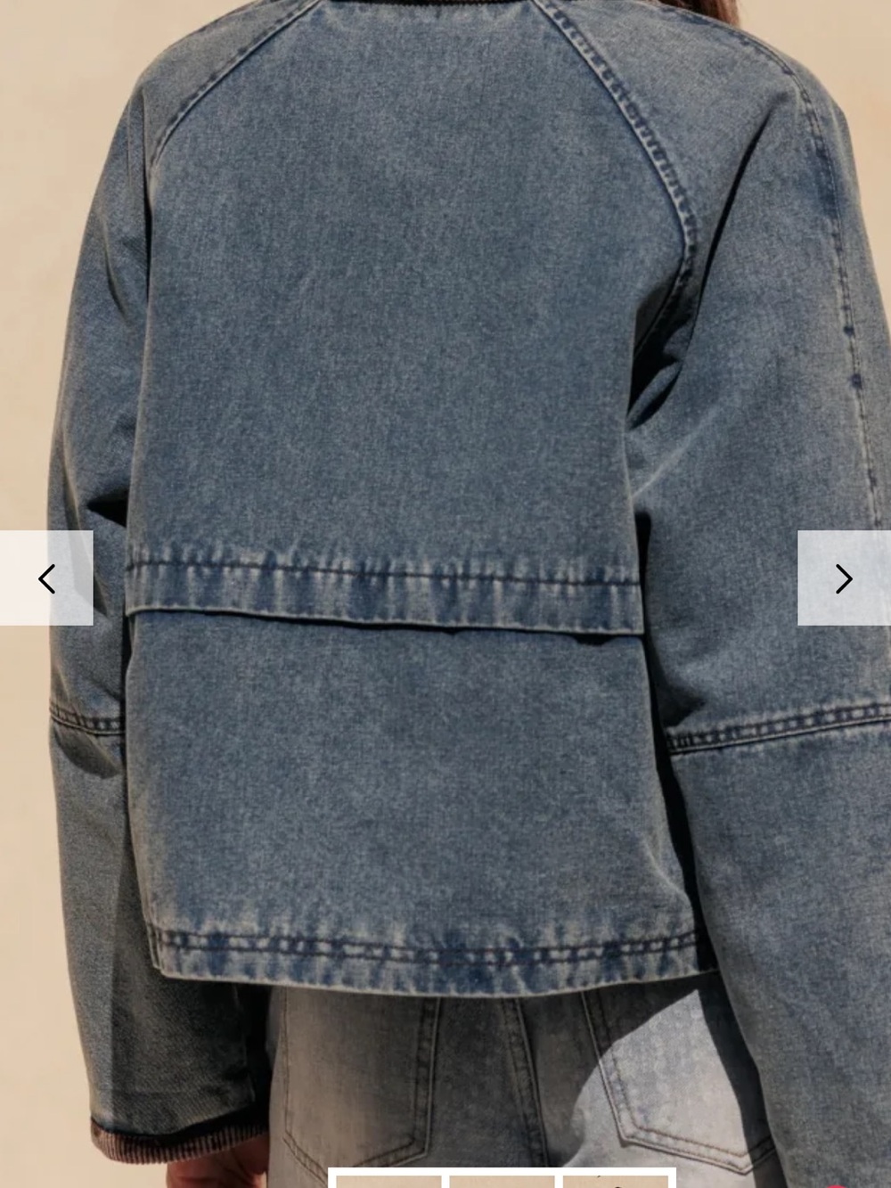 Cali1850 Denim Jacket with Contrast Corduroy Collar - Blue - Picture 3 of 5